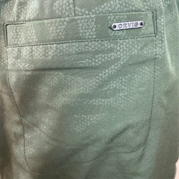 Orvis Women's Olive Green Tube Skirt With Built-In Shorts & Zipped Pockets Sz L - Picture 6 of 8